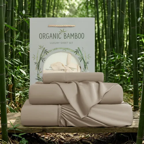 Miniatura 10 de SONORO KATE Sábanas de bambú 100 % viscosa orgánica derivada de sábanas transpirables y refrescantes para personas que duermen con calor, sábanas