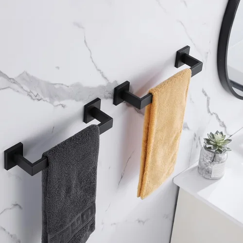 Miniatura 2 de LANC 2 paquetes de barras de toalla de baño de 16 pulgadas, total de 18 estantes cuadrados para toallas de baño, soportes para toallas de mano