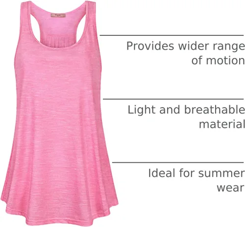 Miniatura 8 de Cestyle - Camiseta sin mangas para mujer, cuello redondo, corte holgado, para entrenamiento