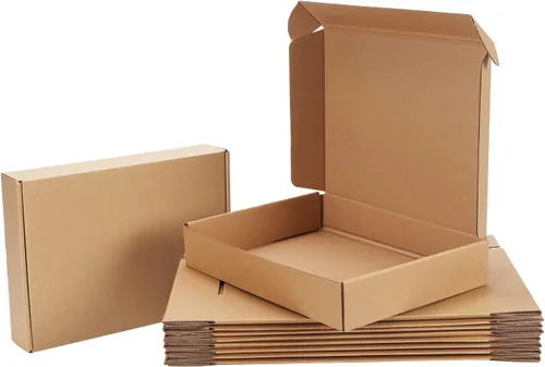 Miniatura 12 de Juego de 20 cajas de envío de 13x10x2 pulgadas, caja de cartón corrugado marrón para embalaje, envío postal, negocios