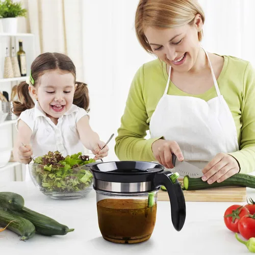 Miniatura 7 de Separador de grasa con liberación inferior, separador de salsa de 4 tazas para cocinar con filtro de aceite, separador de grasa para utensilios