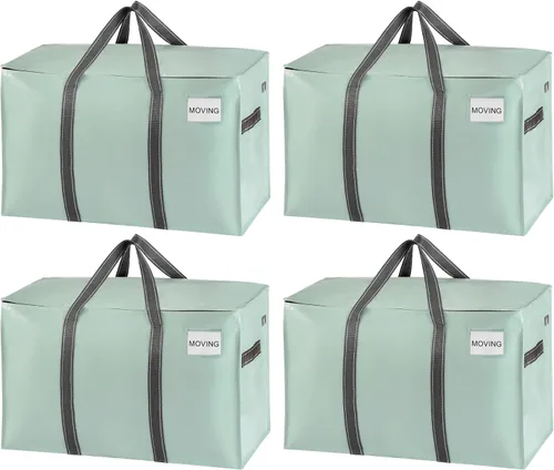 Miniatura 31 de VENO - Paquete de mudanzas, cajas de almacenamiento para embalaje universitario con tapas alternativas, para dormitorio, extragrande, asas