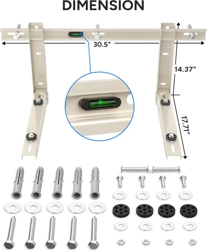 Miniatura 6 de Soporte de montaje en pared para minisplit dividido, soporte de pared resistente para sistemas de bomba de calor de aire acondicionado de 7000 Btu a