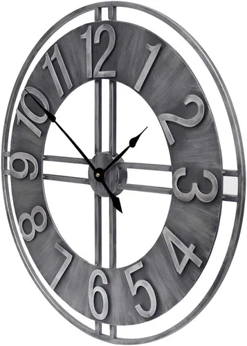 Miniatura 3 de Reloj de pared grande de 30 pulgadas, decoración retro de metal sólido para el hogar, granja, sala de estar