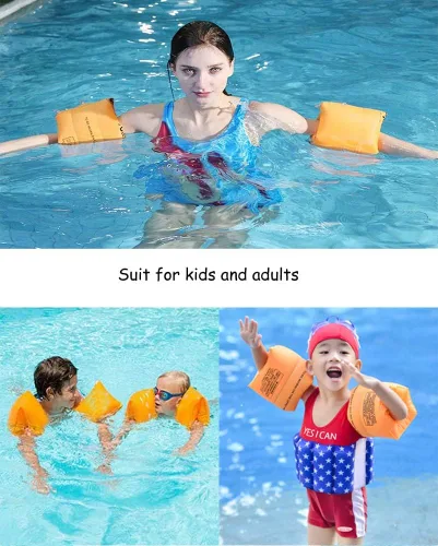 Miniatura 5 de 2 – 4 unidades de flotadores inflables de natación, alas de agua flotantes, anillo de brazo de natación para niños y adultos 30-150 libras Azul