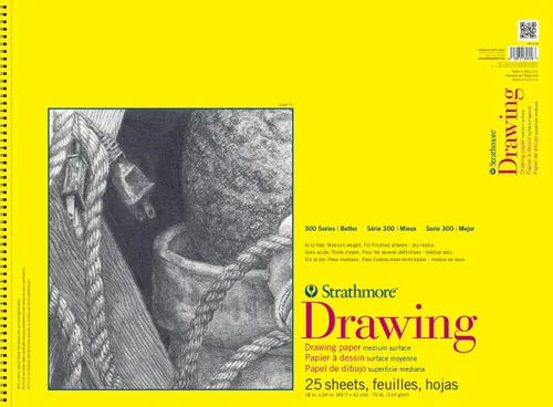 Miniatura 5 de Strathmore 300 Series - Bloc de papel para dibujo, encuadernado con alambre superior, 9 x 12 pulgadas, 50 hojas (70lb/114g) - Papel de artista