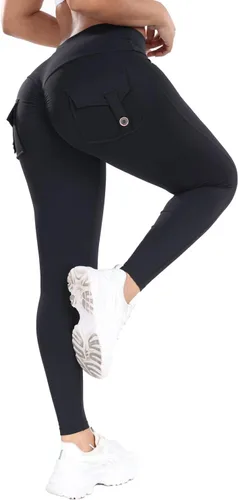 Miniatura 7 de Leggings con levantamiento de glúteos para mujer, sin costuras, de cintura alta, pantalones de yoga, leggings fruncidos