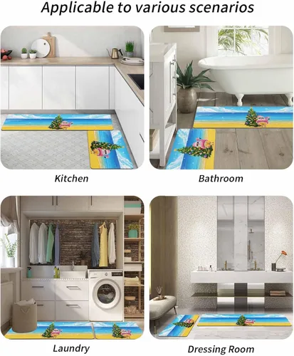 Miniatura 6 de Tapete de baño de Navidad para bañera, antideslizante, de secado rápido y absorbente, con tierra de diatomeas, para fregadero de cocina, lavable