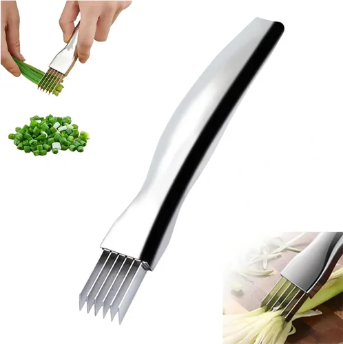 Shred Silk The Knife, Cortador de Cebolla Verde Actualización 2025 de Acero Inoxidable Herramienta de Cocina para Cortar Verduras Cebolla Ajo,