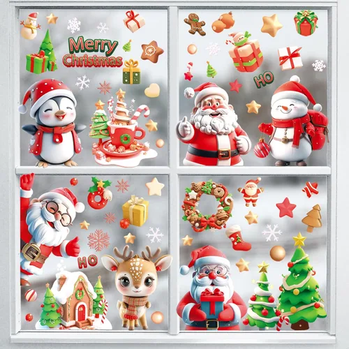 Miniatura 7 de Adhesivos navideños y calcomanías de Navidad para decoración de ventanas