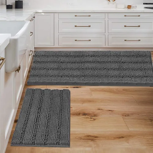 Miniatura 106 de H.VERSAILTEX - Alfombras de baño, juego de 2 piezas, alfombra de contorno para baño, juego de alfombras para inodoro, alfombra antideslizante