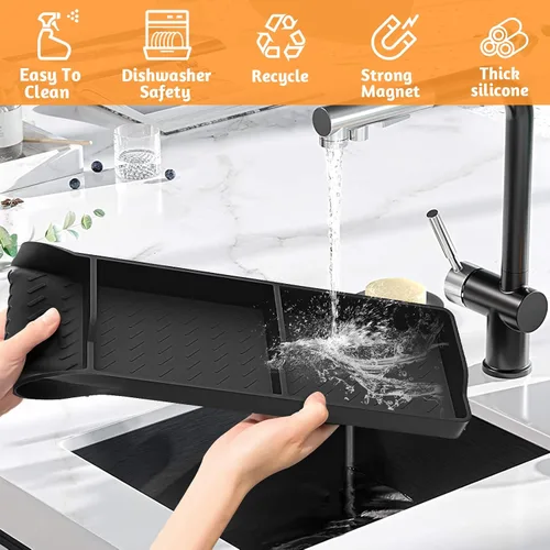 Miniatura 4 de Foeacry Estante superior magnético para estufa de 30 pulgadas/15 pulgadas, 2 piezas de silicona sobre el estante de la estufa, estante de especias