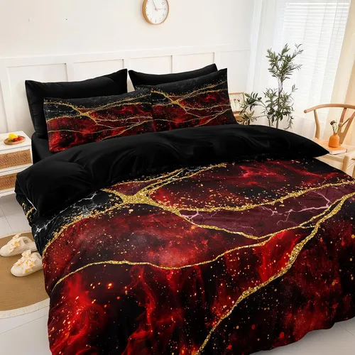 Miniatura 12 de Juego de edredón de sol y luna negro, juego de ropa de cama boho, ropa de cama de galaxia celestial y espacio estrellado, edredón mandala exótico