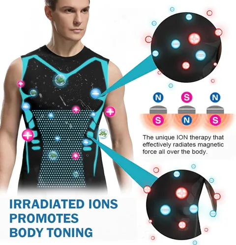 Miniatura 5 de Chaleco moldeador iónico, cómodo y transpirable, tela de seda de hielo para hombres para construir un cuerpo perfecto