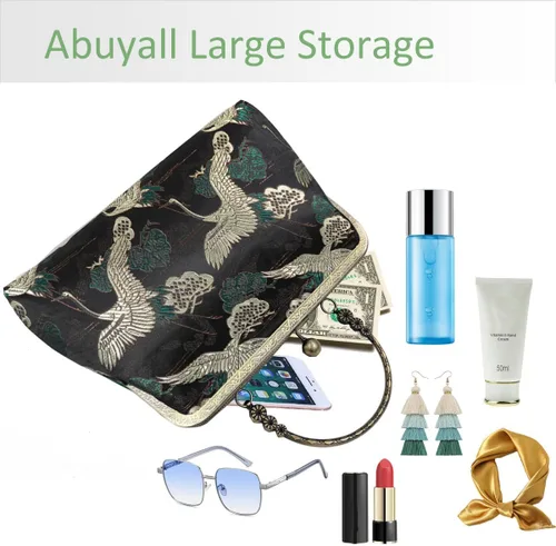 Miniatura 103 de Bolso floral con asa superior, bolso de noche Kiss Lock para mujer, bolso vintage