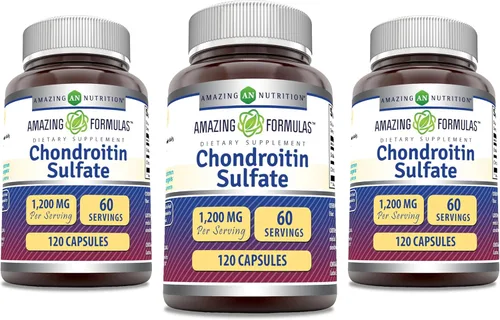 Miniatura 4 de Amazing Formulas - Suplemento de sulfato de condroitina de 1200 mg por porción, cápsulas, sin OMG, sin gluten, fabricado en Estados Unidos