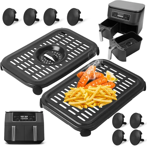 Miniatura 9 de GWYXC - Sartén para freidora de aire Ninja Foodi DZ401 DZ550 DualZone, placa de repuesto para freidora de aire, accesorios con parachoques de goma
