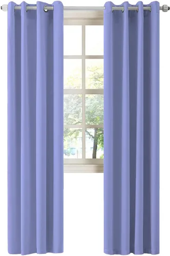 Miniatura 14 de LA PALMA Cortinas opacas con aislamiento térmico y ojales, para sala de estar, dormitorio, paquete de 2 paneles