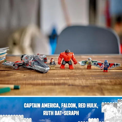 Miniatura 6 de LEGO Marvel - Juego de construcción de batalla de Capitán América contra Red Hulk, juguete de los Vengadores para niños, regalo de cumpleaños