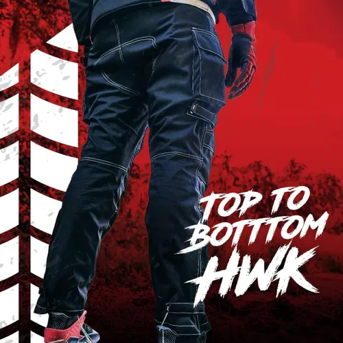 Miniatura 2 de HWK - Pantalones de motocicleta dual sport para hombre con tela de Cordura textil resistente al agua y armadura de protección contra impactos