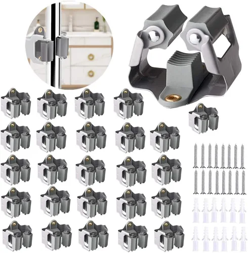 Miniatura 12 de 3-H Soporte para trapeador y escoba de gran tamaño para colgar 2.2 lbs extra, paquete de 10 soportes de pared para colgar y organizar rastrillo
