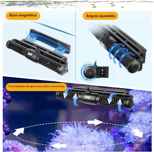 Miniatura 6 de Hygger Generador de Olas para Acuario, Bomba de Flujo Cruzado Ajustable con Controlador de Pantalla LED, Cabezal de Potencia Magnético DC 24V