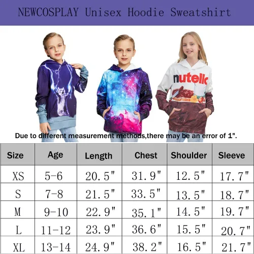Miniatura 6 de NEWCOSPLAY Sudadera unisex con capucha y estampado digital 3D de galaxia realista para niños y niñas