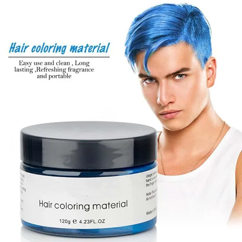 Miniatura 4 de YHMWAX Pomadas Temporales Coloridas para Peinar el Cabello - Gel Natural Desechable de Fuerte Sujeción para Fiestas, Cosplay, Mascarada (Azul)