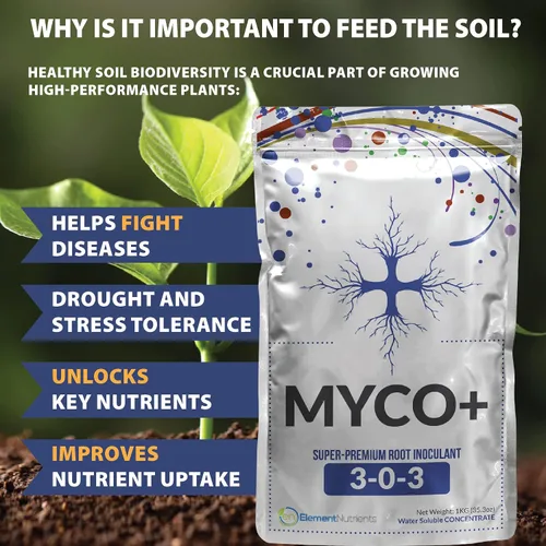 Miniatura 4 de MYCO+ - Polvo de hongos micorrízicos para la salud de plantas y suelo, potenciador de raíces para esquejes, orquídeas, rosas, vegetales, suculentas