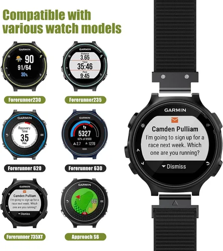 Miniatura 3 de NotoCity Para Forerunner 735XT Banda Nylon Forerunner 235 Smartwatch Band Forerunner 630/620/220/230 Correa Approach S6 Watchband (negro)