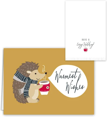 Miniatura 5 de Canopy Street Tarjetas navideñas de animales del bosque, 36 tarjetas con sobres blancos, 6 diseños de animales del bosque de invierno, versos
