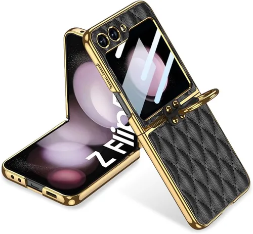 Miniatura 8 de SHIEID Z Flip 5 - Funda para Samsung Galaxy Z Flip 5 con anillo para teléfono, forro de esponja y diseño en forma de diamante para Samsung Galaxy Z