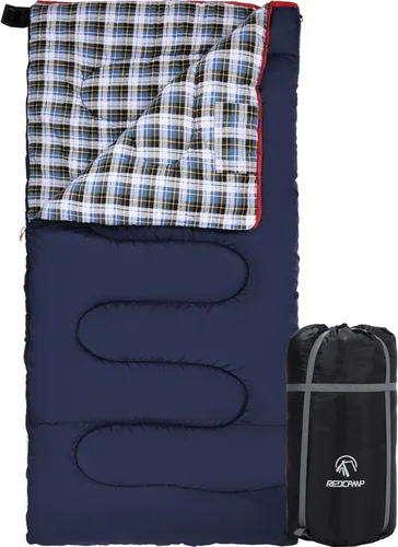 Miniatura 7 de REDCAMP Saco de Dormir de Franela de Algodón para Camping y Mochileros, Saco de Dormir para Adultos para Climas Fríos con Relleno de 2/3/4/6lbs