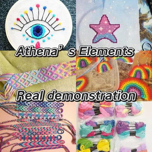 Miniatura 5 de Athena's - Juego de 200 pulseras de la amistad, kit de fabricación de pulseras con caja organizadora, incluye 100 piezas de hilo de hilo de hilo