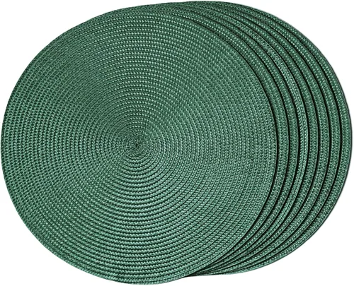 Miniatura 68 de FunWheat Juego de 6 manteles individuales redondos trenzados para mesas de comedor, tejidos, lavables, antideslizantes, de 15 pulgadas
