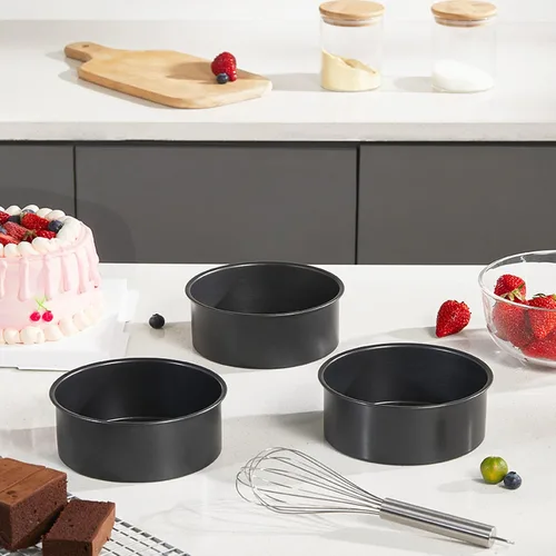 Miniatura 5 de HONGBAKE Moldes para pasteles de 6 pulgadas para hornear, juego de moldes redondos para pasteles de capas con 120 piezas de papel pergamino, molde