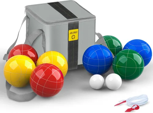 Miniatura 8 de Juego de pelotas de bocce de grado profesional de 107 mm de tamaño y peso de regulación 920 g para torneos oficiales (Rojo y Verde)