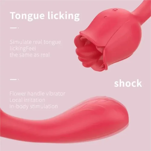 Miniatura 2 de Vibrador de juguete rosa para mujeres, lamer el clítoris, vibradores de punto G para mujeres, consolador de pezón de clítoris, estimulador