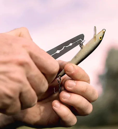 Miniatura 7 de Alicates de pesca multifunción, cortador de línea de trenza de engranajes multiusos, cortador de gancho de anillo dividido, tijeras de bloqueo