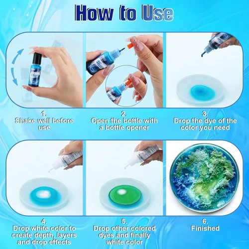 Miniatura 4 de Tinta de alcohol - Juego de 54 colores vibrantes de tinta de alcohol para resina epoxi, tinte de larga duración en colores perla para arte