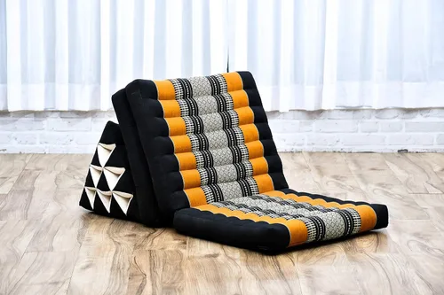Miniatura 7 de Leewadee - Cojín Tailandés plegable para el suelo con respaldo para TV, sala de estar, colchón para exterior, 65.7 x 20.9 x 11.8 pulgadas, Kapok