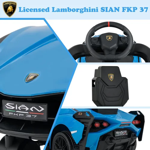 Miniatura 5 de OLAKIDS Lamborghini SIAN - Automóvil de empuje 3 en 1, con licencia para bebé, con mango de control parental, ruedas universales, juguete para Azul