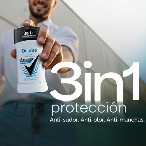 Miniatura 3 de Degree Men Desodorante antitranspirante, paquete de 4 unidades Cool Rush 72 horas de protección contra el sudor, el olor y las manchas, 2.6 oz