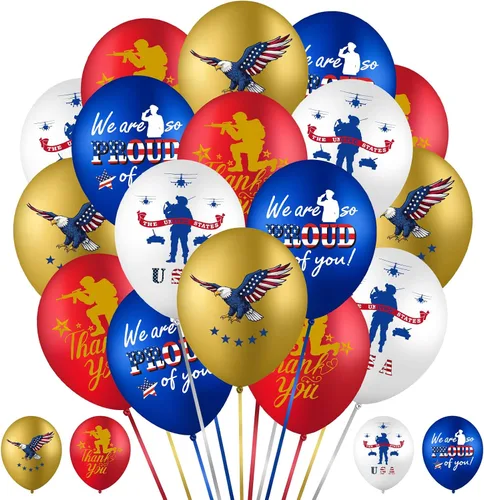 Skylety 24 globos de fiesta de los marines de Estados Unidos Día de los Veteranos, Día conmemorativo de la Independencia, despliegue de regreso del