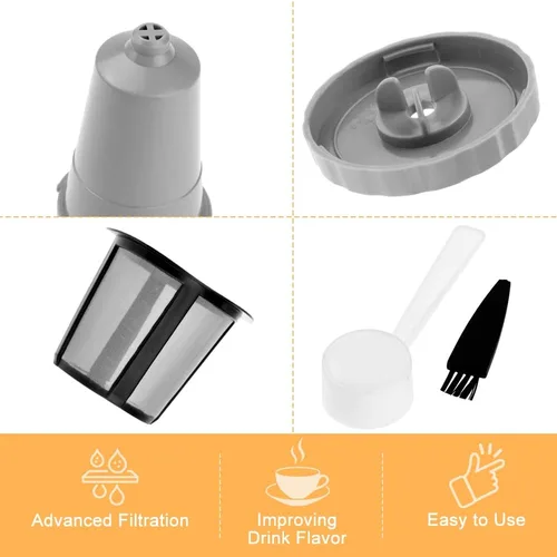 Miniatura 2 de Taza K reutilizable con filtro inferior, malla de acero inoxidable, cápsulas de café ecológicas de repuesto para cafeteras Keurig K Cup B30, B31, B40