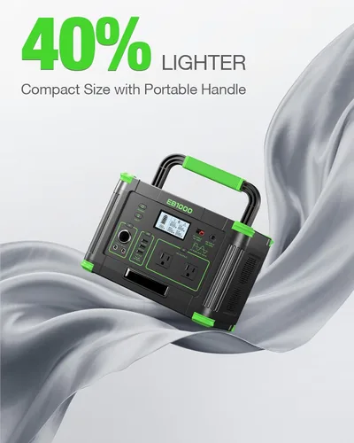 Miniatura 2 de GRECELL - Generador solar portátil de 1000 W, 999 Wh con salida USB-C PD de 60 W, salida de CA de onda sinusoidal pura de 110 V, batería de litio
