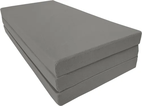 Miniatura 3 de Shikibuton Cama plegable en 3, espuma de alta densidad de 1.8 lbs, tamaño Twin, Full, Queen, colchones plegables. Gris