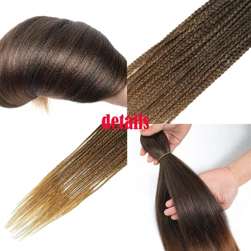 Miniatura 3 de Cabello trenzado preestirado ombré, extensiones de cabello trenzado sedoso, sin picazón, trenzas de cabello trenzado de ganchillo con textura Yaki