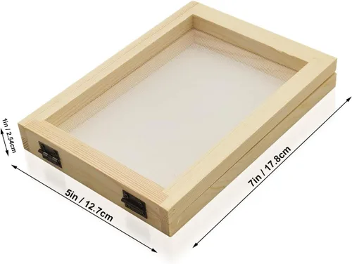 Miniatura 2 de Worown - Molde para hacer papel tamaño A6, molde de fabricación de papel de madera natural, marco de 5 x 7 pulgadas para manualidades de papel