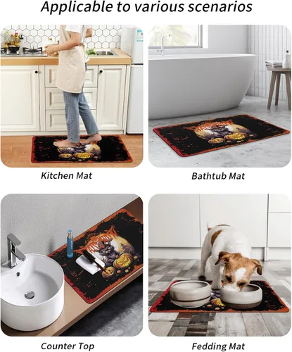Miniatura 6 de Tapete de baño de Halloween para bañera, antideslizante, de secado rápido y absorbente, tierra de diatomeas, cocina, ducha, fregadero, lavable